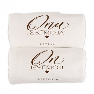 KOMPLET Ręczników Kąpielowych Personalizowanych Prezent dla Pary