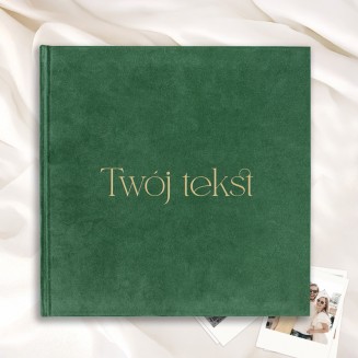 Księga album z weluru z własnym tekstem na okładce
