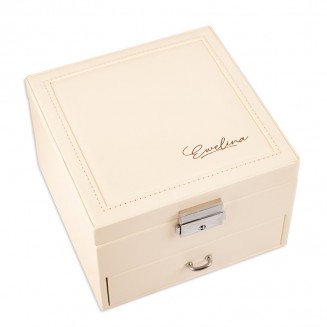 Personalizowany kufer na biżuterię z przegródkami i lusterkiem