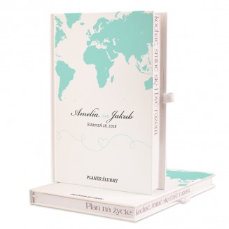 Personalizowany planer ślubny dla pary.