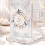 Personalizowany planer ślubny w niebieskiej kolorystyce.