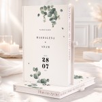 Planer ślubny z motywem eukaliptusa.