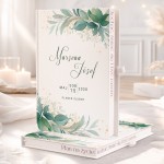 Personalizowany planer ślubny z roślinną grafiką.