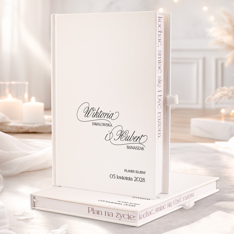 Planer ślubny w minimalistycznym stylu.