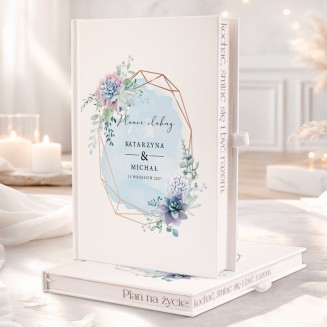 Personalizowany planer slubny z imieniem w kolorze błękitu