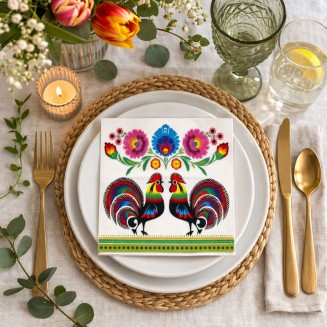 Serwetki na wesele w stylu folklor.