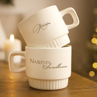 Personalizowany kubek ryflowany z napisem Najlepsza Świadkowa.