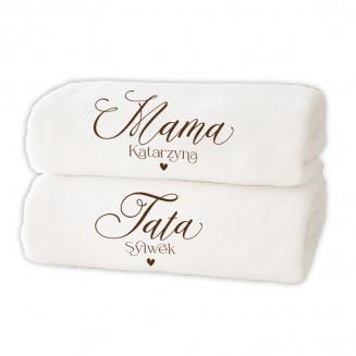 KOMPLET Ręczników Personalizowanych Wspólny Prezent dla Rodziców