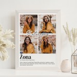 Plakat ze zdjęciami i definicją słowa żona.