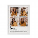 Plakat dla żony. Na plakacie zdjęcia i definicja słowa żona.