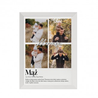Plakat personalizowany dla męża. Plakat ze zdjęciami.