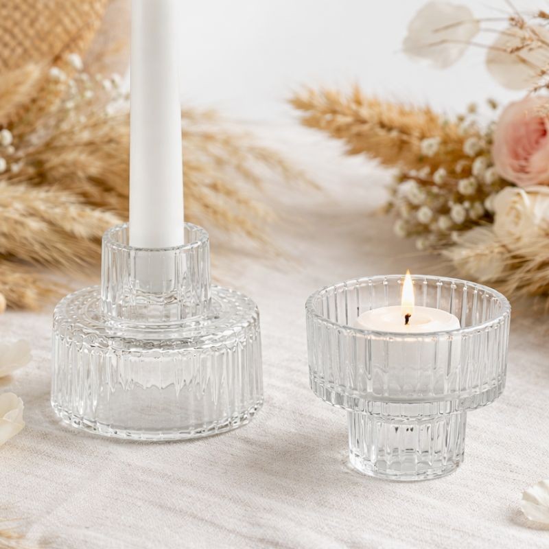 Świecznik szklany 2w1 do dekoracji.