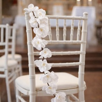 GIRLANDA kwiatowa Białe Orchidee 1,75m