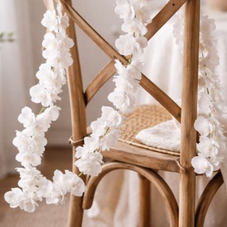 GIRLANDA kwiatowa Białe Orchidee 1,75m