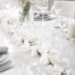 GIRLANDA kwiatowa Białe Orchidee 1,75m