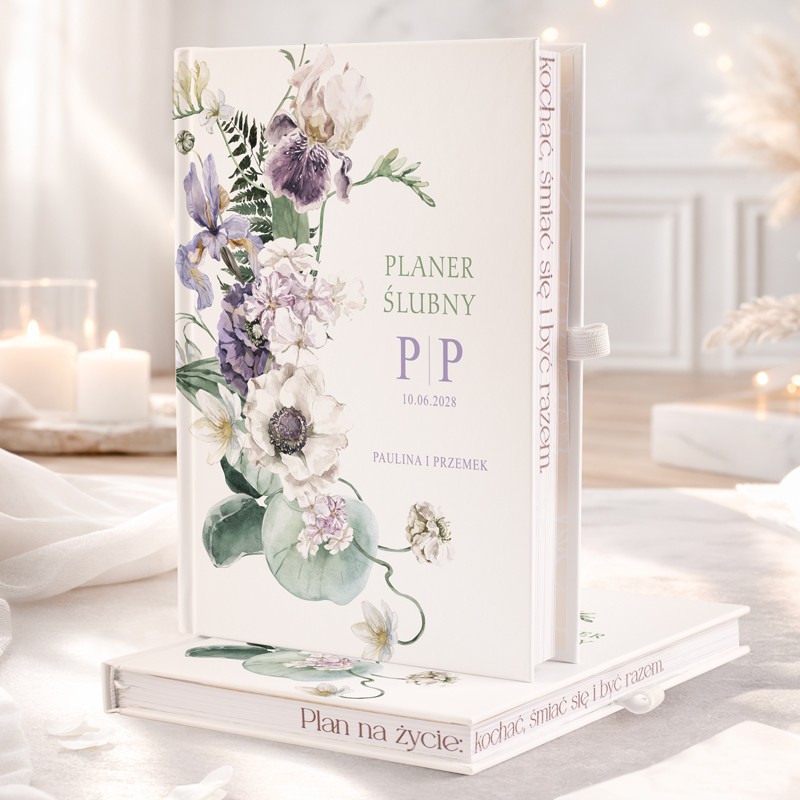 Planer ślubny z personalizacją. Wydanie z kolorowymi brzegami.