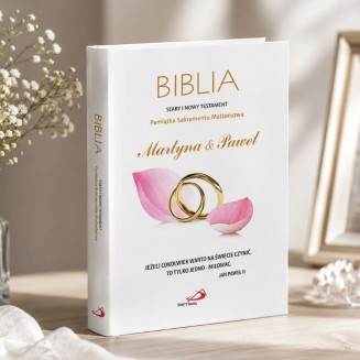 Biblia personalizowana na prezent religijny dla pary.