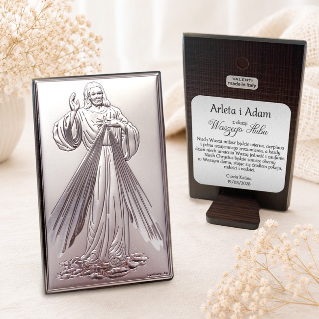 Personalizowany obrazek z Jezusem. Pamiątka ślubna.