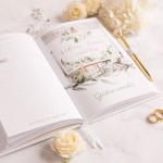 Personalizowany notes ślubny z datą ślubu.