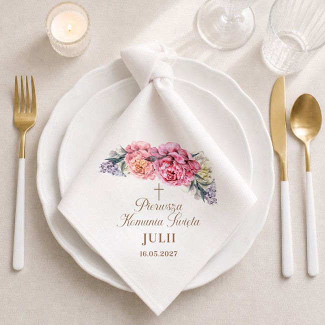 SERWETKA personalizowana 35x35cm Sweet Peony