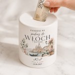 Personalizowana skarbonka fundusz na podróż do Włoch dla Pary Młodej.