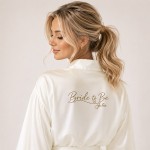 Personalizowany biały szlafrok ślubny bride to be