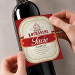 Etykieta na wino podziękowanie ślubne dla taty.