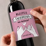 Etykieta na wino dla świadkowej w ramach podziękowania.