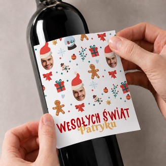 Etykieta świąteczna na alkohol.