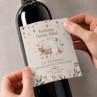 ETYKIETA na alkohol prośba pytanie do chrzestnych Boho