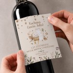 ETYKIETA na alkohol prośba pytanie do chrzestnych Boho