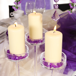 Świeca pieńkowa klasyczna dekoracja stołu na ślub i wesele
