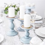 Świeca pieńkowa klasyczna dekoracja stołu na ślub i wesele