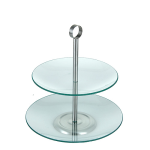 PATERA szklana 2-poziomowa OKRĄGŁA 25cm KONIEC SERII
