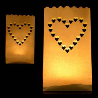 LAMPIONY torebki na świece serca 10szt