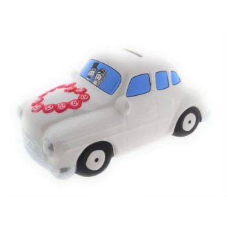 Skarbonka ceramiczna w kształcie auta ślubnego. Prezent dla Pary Młodej.