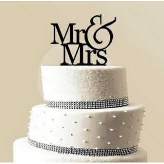 KONTUR DEKORACYJNY na tort Mr & Mrs