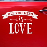 NAKLEJKA na ślubne auto All You Need Is Love