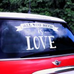 NAKLEJKA na ślubne auto All You Need Is Love