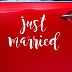 NAKLEJKA na ślubne auto Just Married