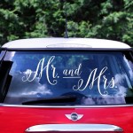 NAKLEJKA na ślubne auto Mr&Mrs
