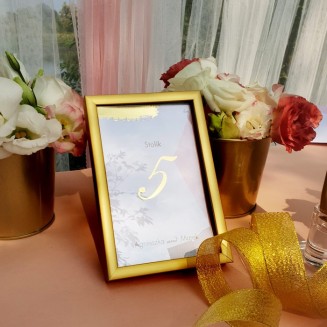 TABLICZKA na stolik z personalizacją Różowe Złoto