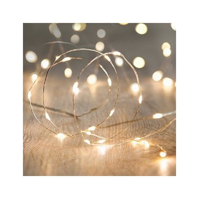 DRUCIK świetlny microLED na baterie 2m 20ledów