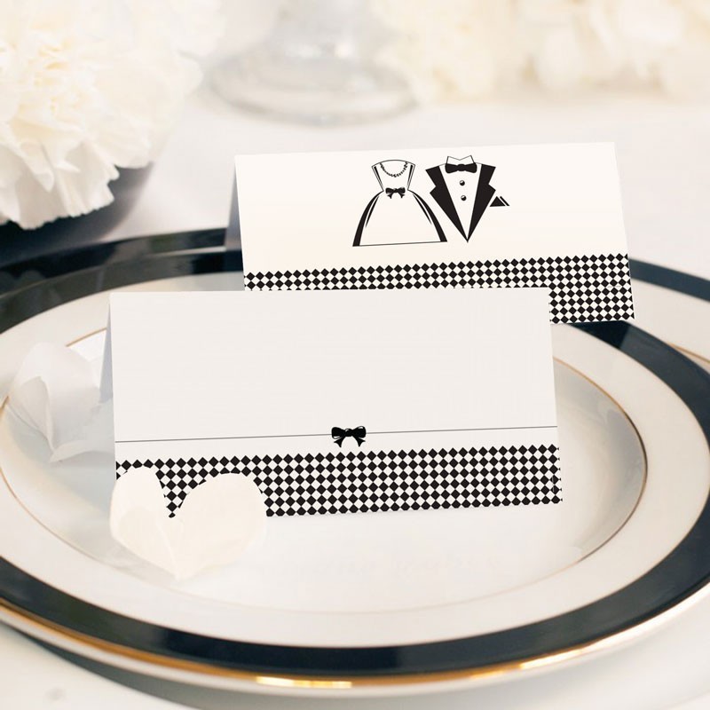 Wizytówki do wypisania na ślub i wesele czarno-białe