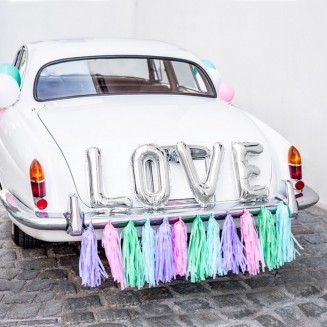 ZESTAW dekoracyjny na samochód Love PASTELOWY