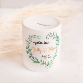 SKARBONKA ceramiczna z imionami - prezent dla nowożeńców na wspólne marzenia
