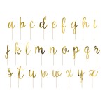 TOPPER na tort złoty lustrzany alfabet 53 literki 9,5 - 12 cm