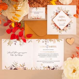 ZAPROSZENIE ślubne personalizowane Barwy Jesieni