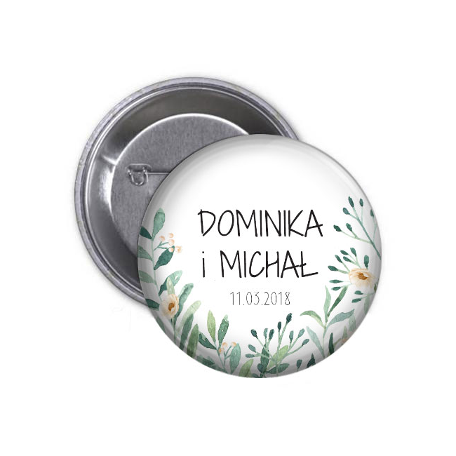 PRZYPINKA kotylion personalizowana Kolekcja Greenery