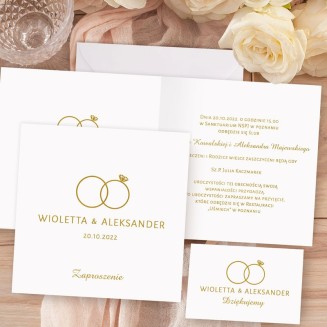 ZAPROSZENIE ślubne personalizowane Kolekcja Obrączki. W piękny sposób zaprosicie gości na uroczystość zaślubin.
